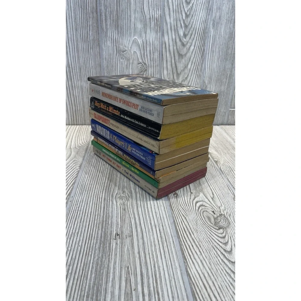 Vintage Sports Book Lot 9 Paperback Baseball Basketball Football John Madden Ted